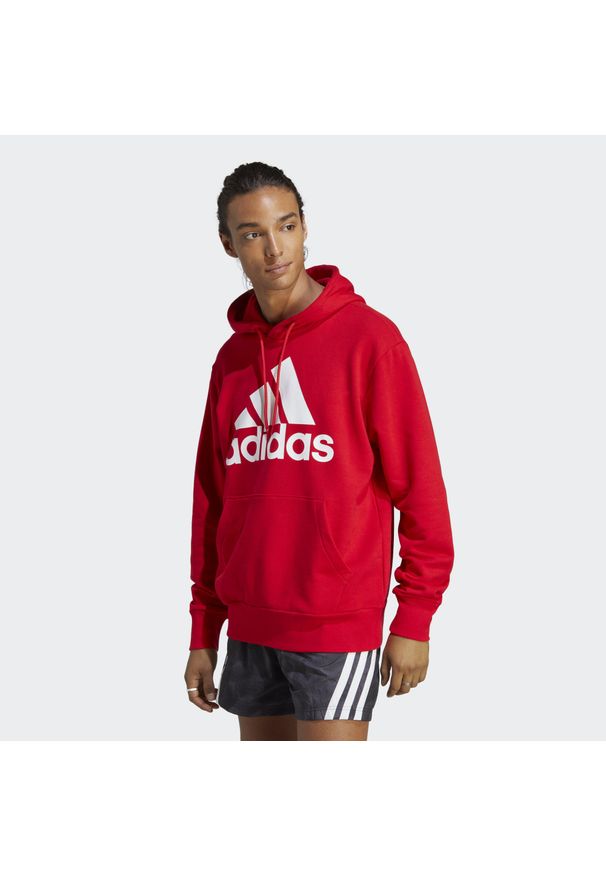 Adidas - Essentials French Terry Big Logo Hoodie. Typ kołnierza: kaptur. Kolor: czerwony, wielokolorowy, biały. Sport: fitness