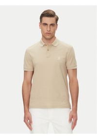 TOMMY HILFIGER - Tommy Hilfiger Polo MW0MW33167 Beżowy Regular Fit. Typ kołnierza: polo. Kolor: beżowy. Materiał: bawełna