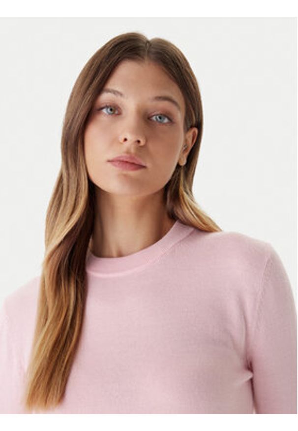 Calvin Klein Sweter LV044D370G Różowy Regular Fit. Kolor: różowy. Materiał: syntetyk