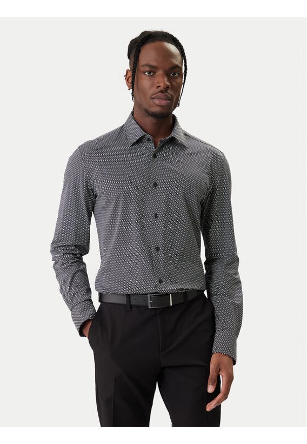 BOSS Koszula P-Hank 50556102 Czarny Slim Fit. Kolor: czarny. Materiał: syntetyk