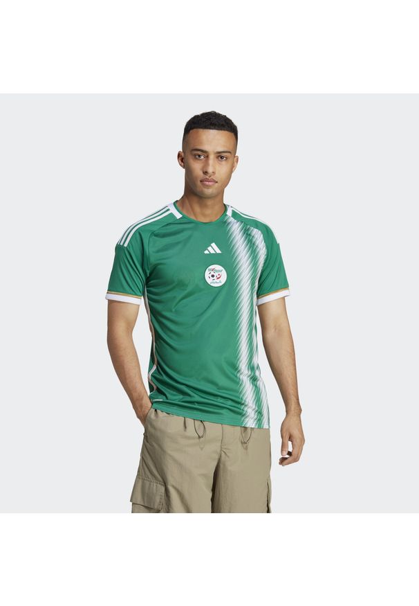 Adidas - Algeria 22 Away Jersey. Kolor: biały, wielokolorowy, zielony. Materiał: jersey. Sport: piłka nożna