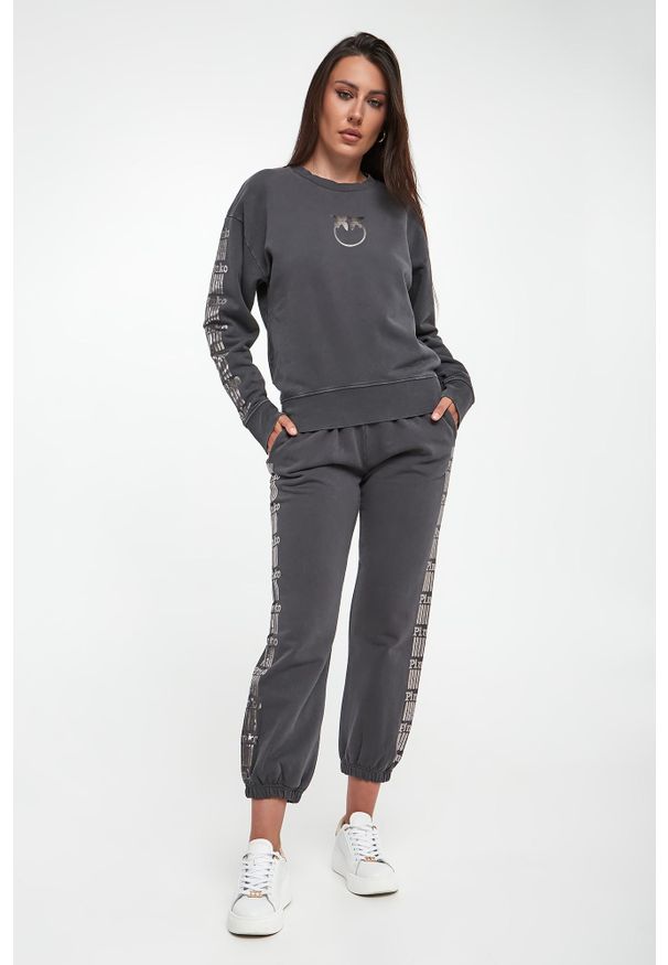 Pinko - Bluza damska crewneck z logo Mindelo PINKO