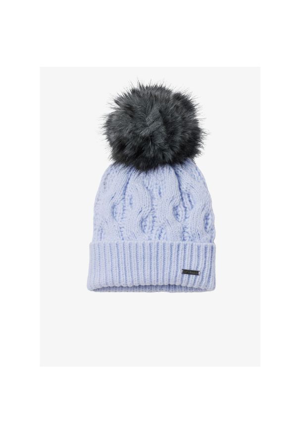 columbia - Czapka zimowa damska Columbia Boundless Days Cable Knit Pom Beanie - snowdrift. Kolor: niebieski. Sezon: zima