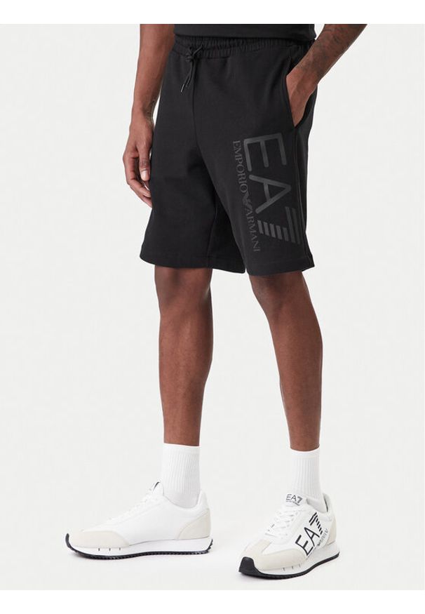 EA7 Emporio Armani Szorty sportowe 7M001414 AF22266 MC005 Czarny Regular Fit. Kolor: czarny. Materiał: bawełna. Styl: sportowy