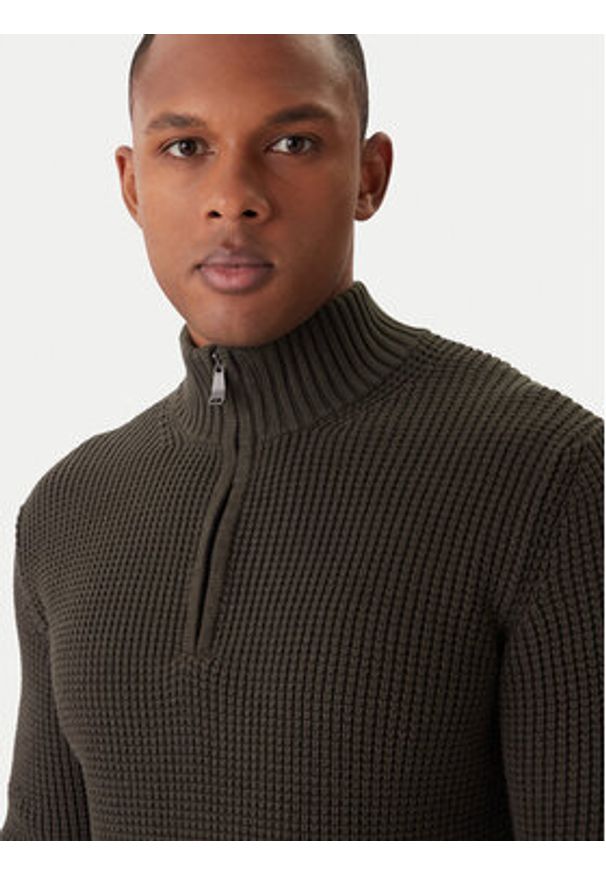 JOOP! Jeans Sweter Henrios 30047663 Zielony Modern Fit. Kolor: zielony. Materiał: bawełna