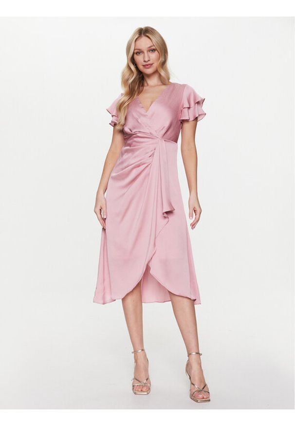 DKNY Sukienka koktajlowa DD2KM406 Różowy Regular Fit. Kolor: różowy. Materiał: syntetyk. Styl: wizytowy