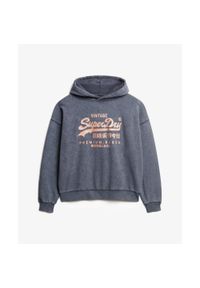Damska metaliczna bluza z kapturem Superdry Vintage Logo. Typ kołnierza: kaptur. Kolor: czarny #1