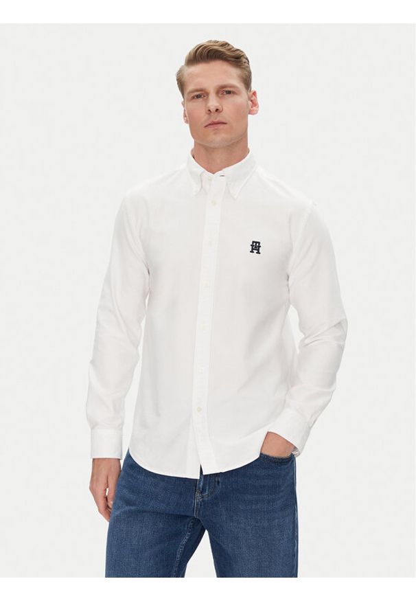 TOMMY HILFIGER - Tommy Hilfiger Koszula Heritage MW0MW39235 Biały Regular Fit. Kolor: biały. Materiał: bawełna