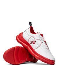 Sneakersy damskie białe Love Moschino JA15584G0EIE0100. Kolor: biały. Wzór: kolorowy