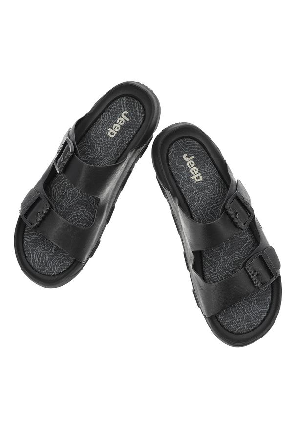 Czarne Klapki Jeep Wygodne Obuwie Męskie. Okazja: na co dzień. Kolor: czarny. Styl: casual, sportowy, klasyczny