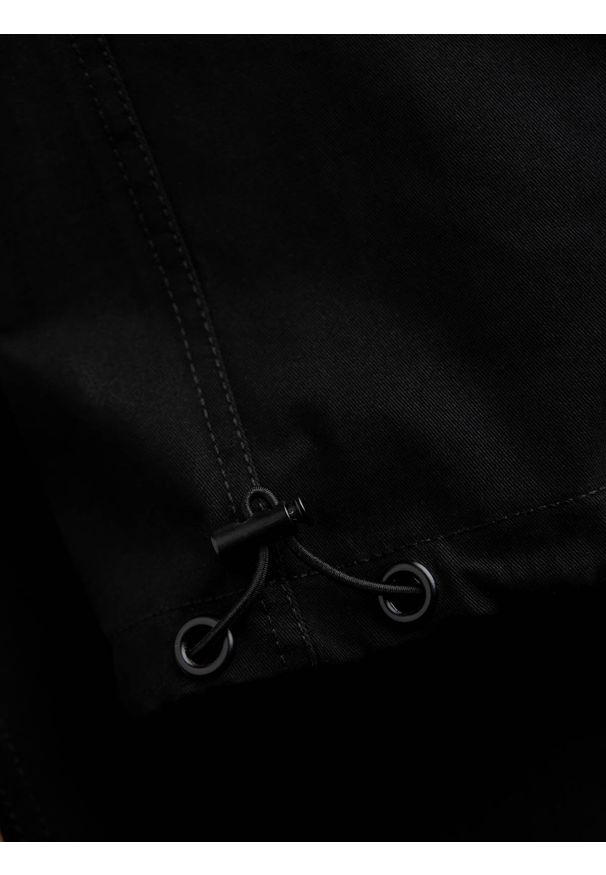 Ombre Clothing - Spodnie męskie z kieszeniami cargo i ściągaczem na dole nogawki - czarne V5 OM-PACG-0189 - XL. Kolor: czarny. Materiał: bawełna, elastan