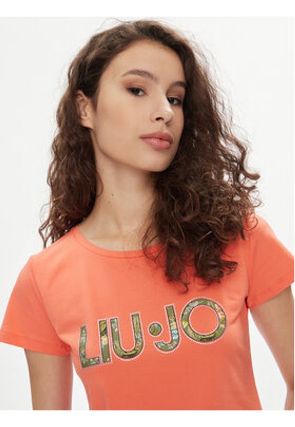 Liu Jo T-Shirt VA4105 JS003 Pomarańczowy Regular Fit. Kolor: pomarańczowy. Materiał: bawełna