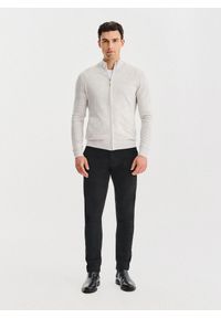 Pako Lorente - PAKO LORENTE - Jasnoszary rozpinany sweter z kieszeniami. Okazja: na co dzień. Kolor: szary. Materiał: wełna, poliamid, bawełna. Styl: casual #6