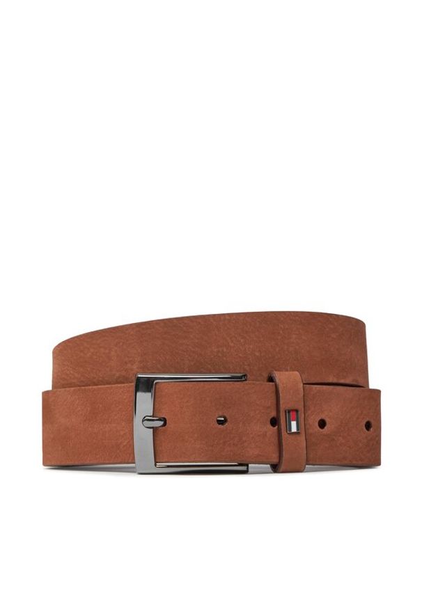 TOMMY HILFIGER - Tommy Hilfiger Pasek Męski Adan Nubuck 3.5 AM0AM12050 Brązowy. Kolor: brązowy. Materiał: skóra, nubuk