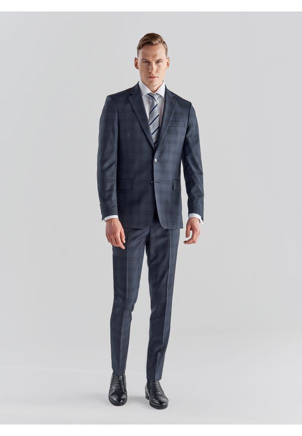 Pako Lorente - PAKO LORENTE – Granatowa marynarka garniturowa P21WP-3G-035-G. Kolor: niebieski. Materiał: wełna