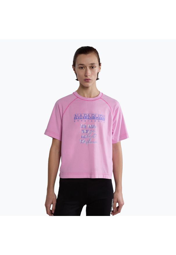 Koszulka damska Napapijri S-Aberdeen. Kolor: różowy. Sport: turystyka piesza