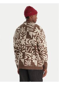 Quiksilver Sweter Hall City EQYSW03329 Brązowy Regular Fit. Kolor: brązowy. Materiał: bawełna #3