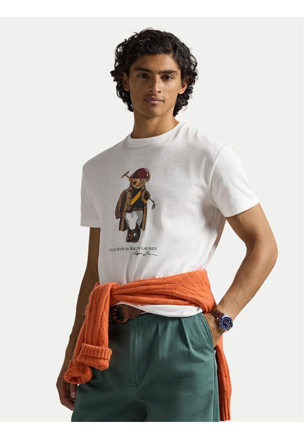 Polo Ralph Lauren T-Shirt 710B16611001 Biały Slim Fit. Typ kołnierza: polo. Kolor: biały. Materiał: bawełna