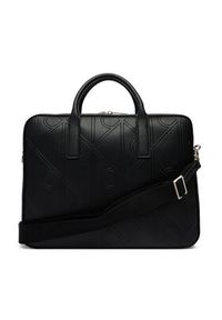 Calvin Klein Torba na laptopa Emblem Aop Emboss Commuter LV04D3329G Czarny. Kolor: czarny. Materiał: skóra #4