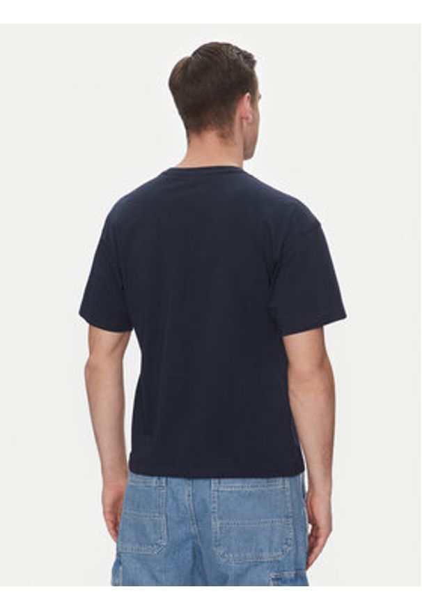 SCHOTT N.Y.C. T-Shirt TSTRAVIS Granatowy Regular Fit. Kolor: niebieski. Materiał: bawełna