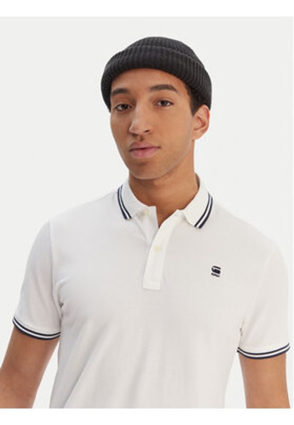 G-Star RAW - G-Star Raw Polo Dunda D17127-5864 Biały Regular Fit. Typ kołnierza: polo. Kolor: biały. Materiał: bawełna