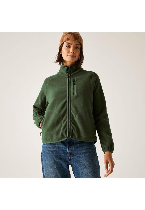 Regatta - Polar damski rozsuwany Frankie. Kolor: zielony. Materiał: polar. Sport: turystyka piesza