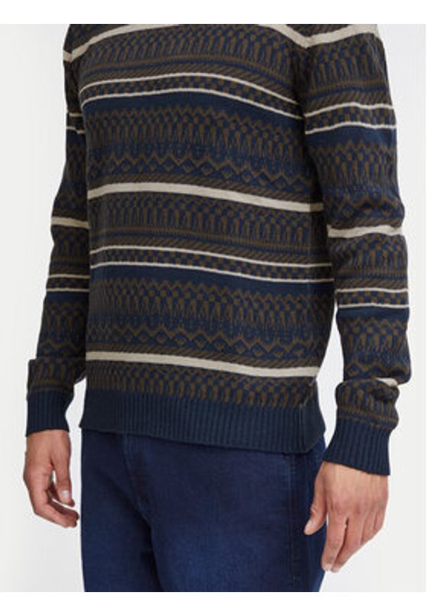 Blend Sweter 20717485 Granatowy Regular Fit. Kolor: niebieski. Materiał: syntetyk