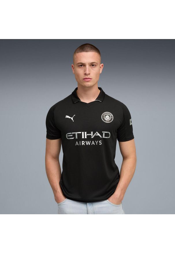Puma - Zewnętrzna koszulka Manchester City 2025/26. Kolor: czarny. Sport: piłka nożna