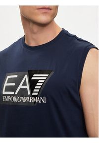 EA7 Emporio Armani T-Shirt 3DPT80 PJ02Z 1554 Granatowy Regular Fit. Kolor: niebieski. Materiał: bawełna