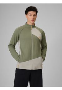 4f - 4F Bluza trekkingowa regular bez kaptura męska - khaki L. Typ kołnierza: bez kaptura. Kolor: oliwkowy, wielokolorowy, brązowy. Materiał: materiał. Długość: długie #1