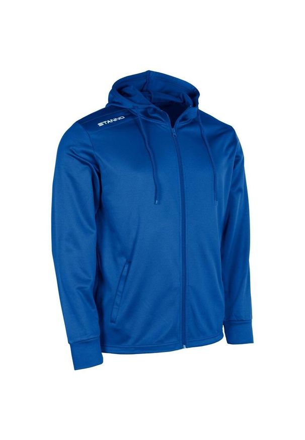STANNO - Dziecięca bluza dresowa z kapturem zapinana na zamek błyskawiczny Stanno Field. Typ kołnierza: kaptur. Kolor: niebieski. Materiał: dresówka