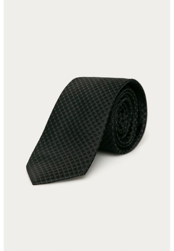 Calvin Klein - Krawat. Kolor: czarny. Materiał: tkanina, jedwab