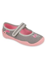 Befado obuwie dziecięce 114X479 różowe szare. Kolor: różowy, wielokolorowy, szary. Materiał: bawełna, tkanina #1