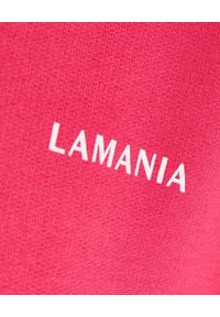LA MANIA - Dresowe spodnie w kolorze fuksji Comfy. Kolor: różowy, wielokolorowy, fioletowy. Materiał: dresówka. Wzór: napisy #4