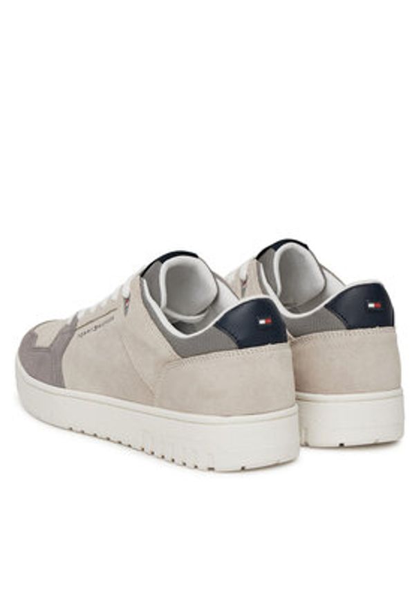 TOMMY HILFIGER - Tommy Hilfiger Sneakersy Basket Core Lite Suede FM0FM05519 Beżowy. Kolor: beżowy. Materiał: zamsz, skóra