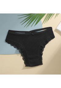 Intica - Figi z paseczkami i koronką na co dzień i okazje Vladena. Kolor: czarny. Materiał: koronka. Wzór: koronka