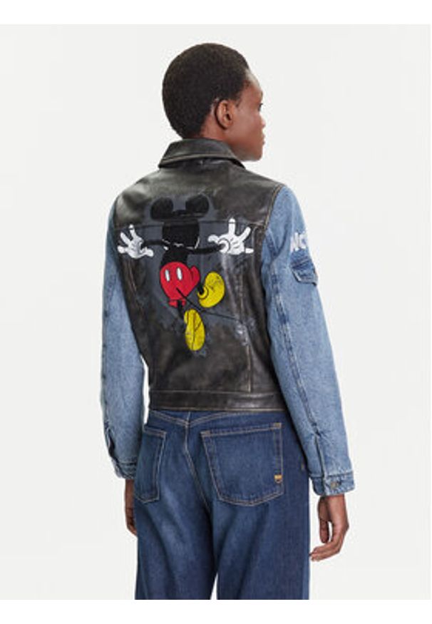 Desigual Kurtka jeansowa Contrast Mickey 25WWED16 Niebieski Regular Fit. Kolor: niebieski. Materiał: bawełna, syntetyk