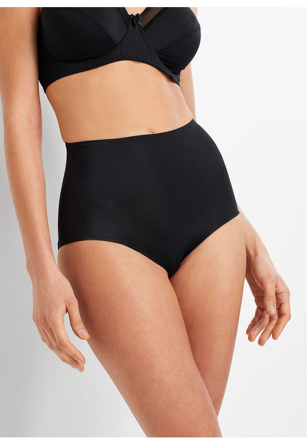 bonprix - Figi panty shape, średni stopień modelowania sylwetki (3 pary). Kolor: czarny