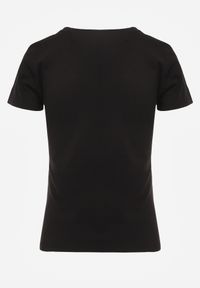 Renee - Czarny T-shirt Mirasura. Kolor: czarny. Materiał: dzianina. Długość rękawa: krótki rękaw. Długość: krótkie. Wzór: gładki #6