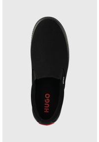 Hugo - HUGO tenisówki Dyer męskie kolor czarny. Nosek buta: okrągły. Kolor: czarny. Materiał: skóra, guma #5