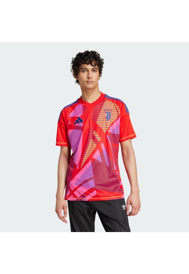 Adidas - Koszulka Juventus 24/25 Short Sleeve Goalkeeper. Kolor: czerwony, wielokolorowy, niebieski. Materiał: materiał. Długość rękawa: krótki rękaw. Długość: krótkie