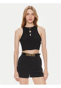 Elisabetta Franchi Top TK-06B-42E2 Czarny Slim Fit. Kolor: czarny. Materiał: wiskoza, syntetyk