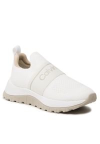 Sneakersy Calvin Klein Knit Runner Slip On HW0HW01443 White/Dk Ecru 0LA. Zapięcie: bez zapięcia. Kolor: biały. Materiał: materiał