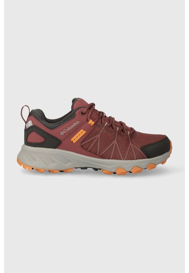 columbia - Columbia buty Peakfreak II Outdry damskie kolor bordowy. Kolor: czerwony. Materiał: syntetyk, materiał. Szerokość cholewki: normalna. Sezon: zima