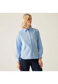 Regatta - Koszula turystyczna damska Primevere. Kolor: niebieski. Materiał: bawełna, len. Sport: turystyka piesza #1