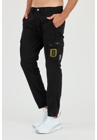 Aeronautica Militare - AERONAUTICA MILLITARE Czarne bojówki TROUSERS. Kolor: czarny