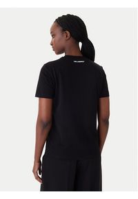 Karl Lagerfeld - KARL LAGERFELD T-Shirt B1W17030 Czarny Regular Fit. Typ kołnierza: dekolt w karo. Kolor: czarny. Materiał: bawełna #3