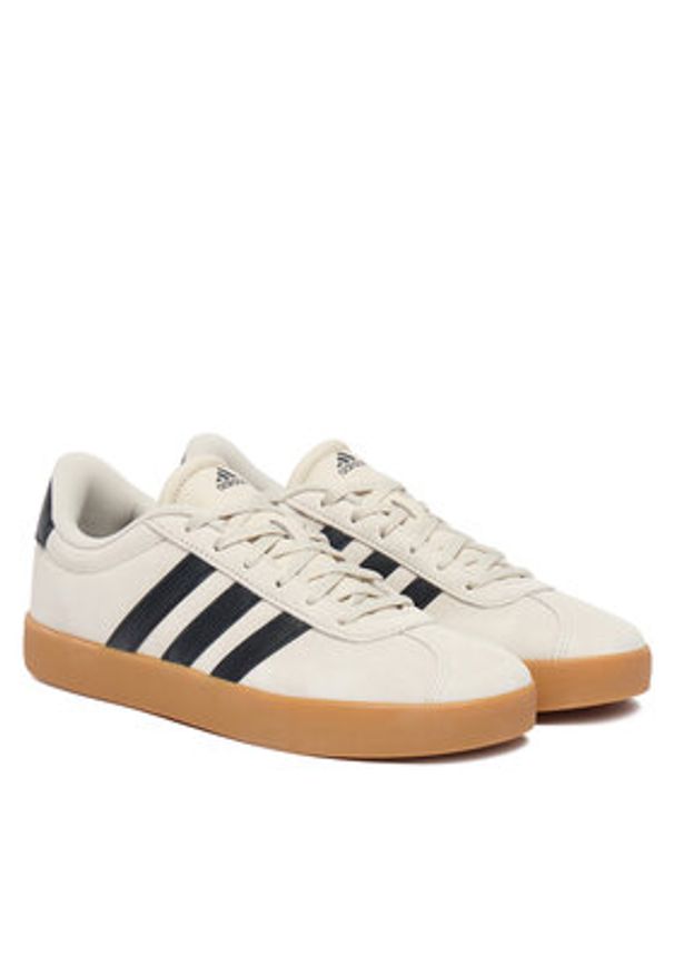Adidas - adidas Sneakersy Vl Court 3.0 KI6493 Beżowy. Kolor: beżowy. Materiał: skóra, zamsz