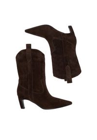 Gino Rossi - GINO ROSSI Botki EO-ZARA-LT2546 Brązowy. Kolor: brązowy. Materiał: zamsz, skóra #6