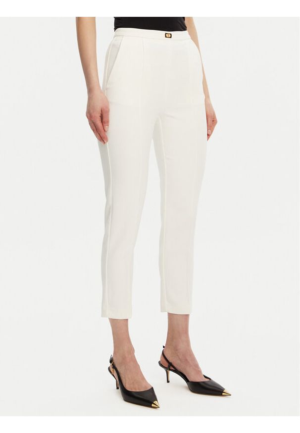 Elisabetta Franchi Spodnie materiałowe PA-076-51E2-V280 Biały Regular Fit. Kolor: biały. Materiał: syntetyk